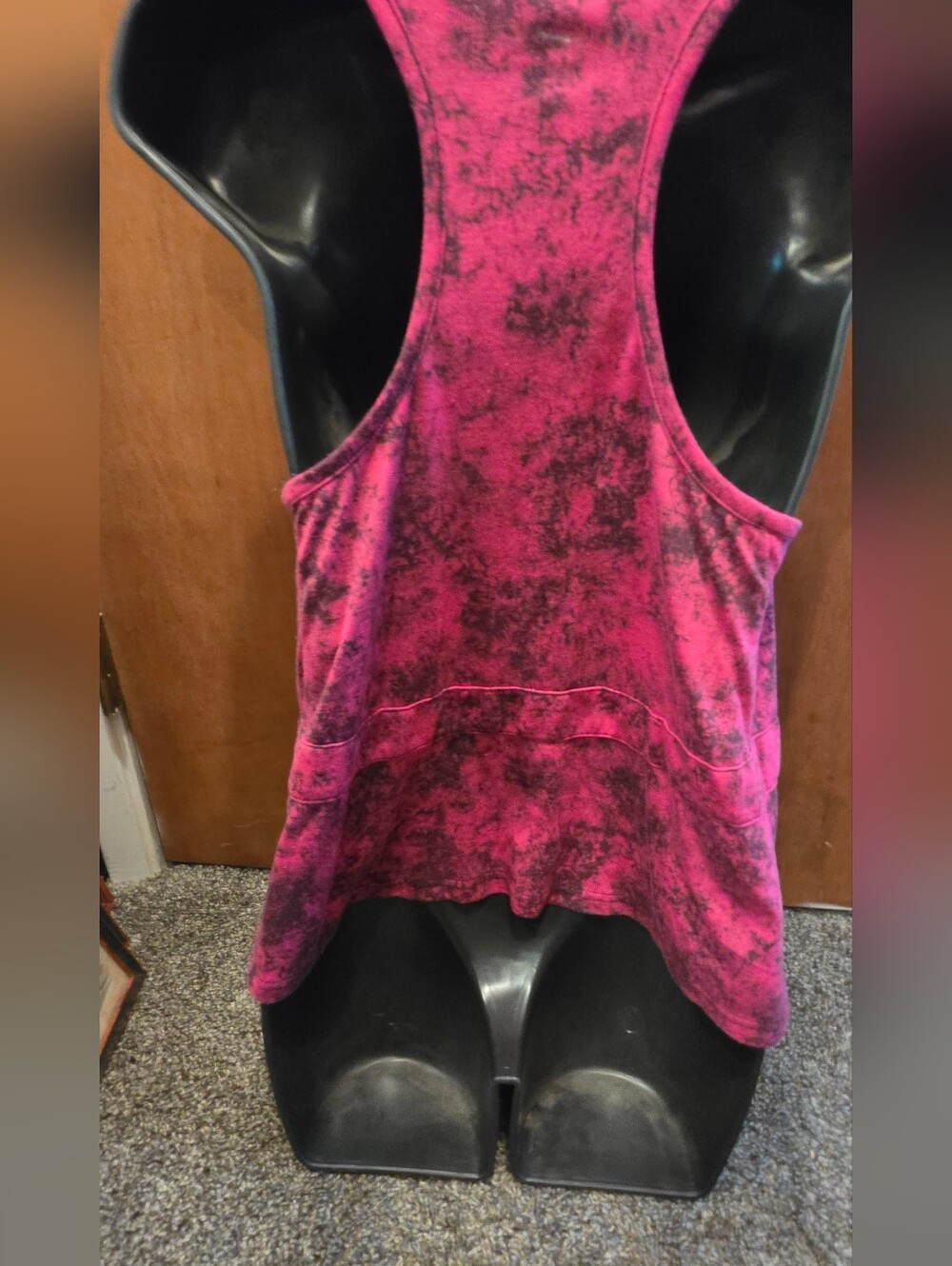 Other Mix Pink Tie-Dye Skull Tank Top with Black Lace Inset SzL - Picture 5 of 7